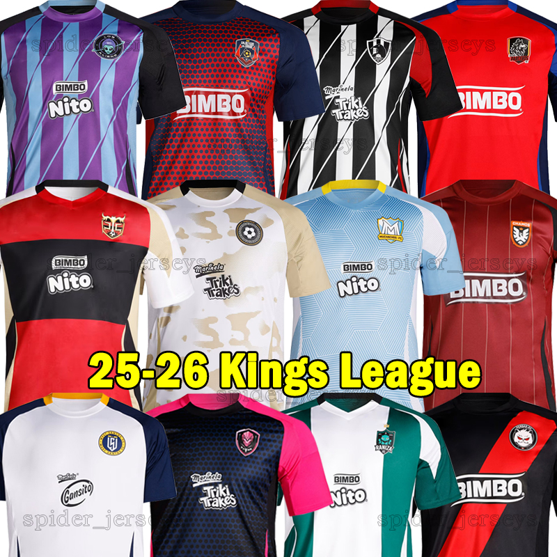 XXXL 4XL 25 26 Kings League Soccer Jerseys Atletico Parceros Cuervos 2025 Pio Ultimate Mostoles Los Aliens FC Los Chamos Olimpo United Raniza Real Titan kids kits sets