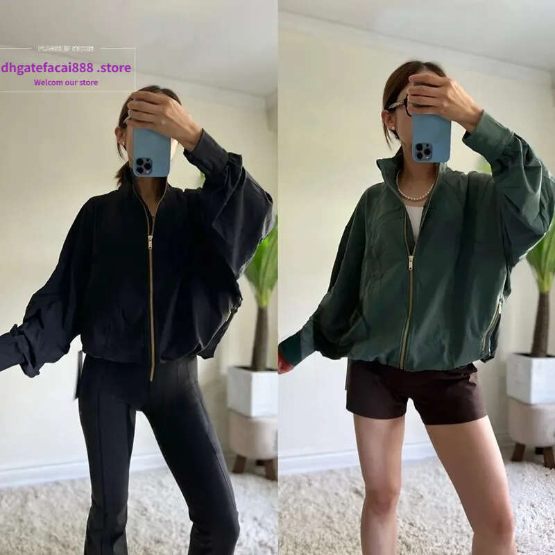 Yoga Define Gym Outfits Jacket Women's Relaxed-fit Workout Sport Batwing Sleeve Coat Fiess Jackets Quick-dry Tops Solid Zip Up Sweatshirt Sportswear