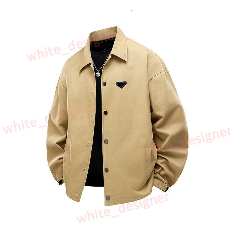 Designer Men's Jackets 100% Cotton Jacket Men's Spring and Autumn Simple Turn-down Collar Single-breasted Shirt Casual Loose Long Sleeve Coat Top