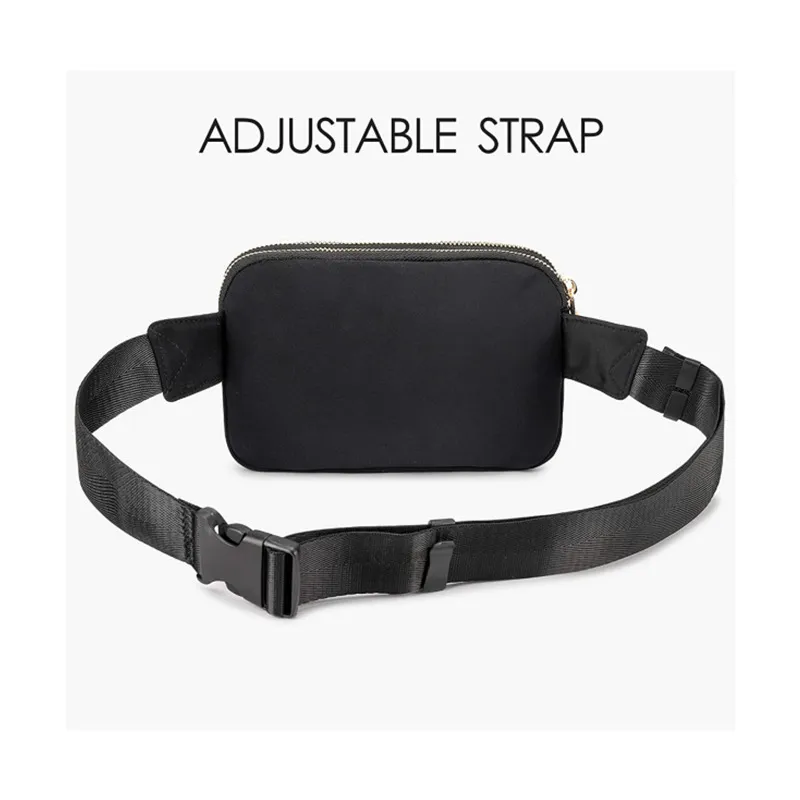 Fanny Packs for Women Black Crossbody Waist Belt Bag with Multi-Pockets Cute Fashionable Plus Size Hip Bum Bag Concerts Shopping