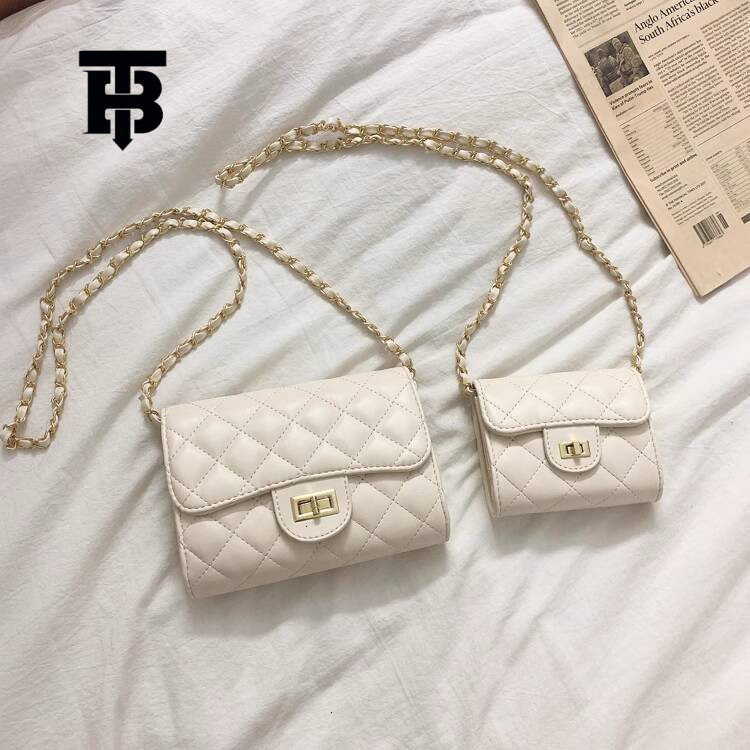 TB BHULAMTE Designer Lock Buckle Diamond Grid Casual Shoulder Bag Luxurious Fashion Chanel Style Mini Handbag Chain Crossbody Phone Bag