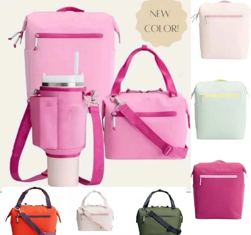 Lunch Bags All Day Julienne Mini Soft Cooler Bag Recycled Polyester Cooler backpack 12-Hour Cooling Travel backpack Cooler 40oz Cup Bag with Phone Pocket for Cups