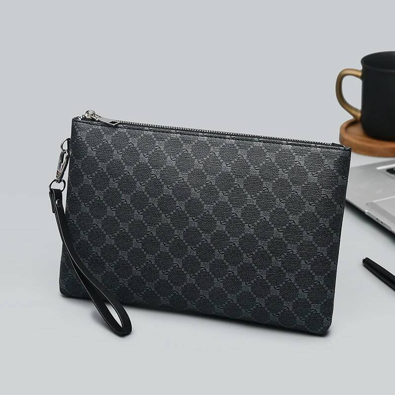 2025 Designer Bag Fashion Business Men Day Clutch Bag High Quality PU Leather Male Money Handbag Casual Mens Cardholder Case Pouch Bag