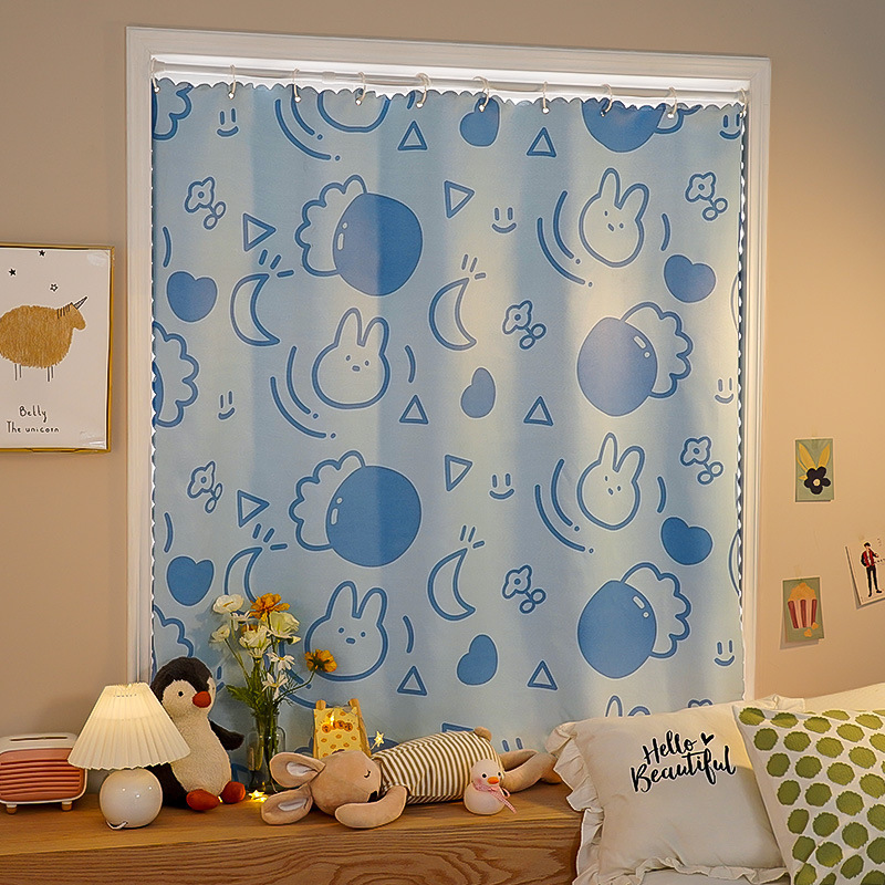 YL-37003 digital printed fabric shower curtain waterproof thick bathroom hook partition curtain