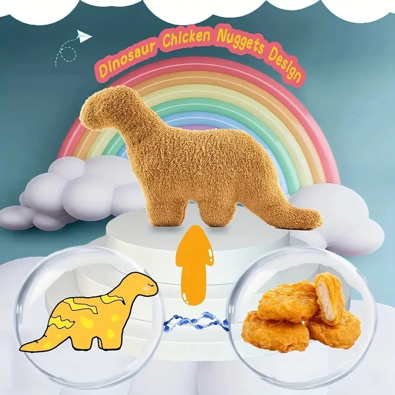 47cm Simulate Plush Dino Nugget Pillow Baby Sensory Toys Soft Stuffed Animal Dinosaur Chicken Block Doll Plush Toy Kids Gift Toy 250825CJ