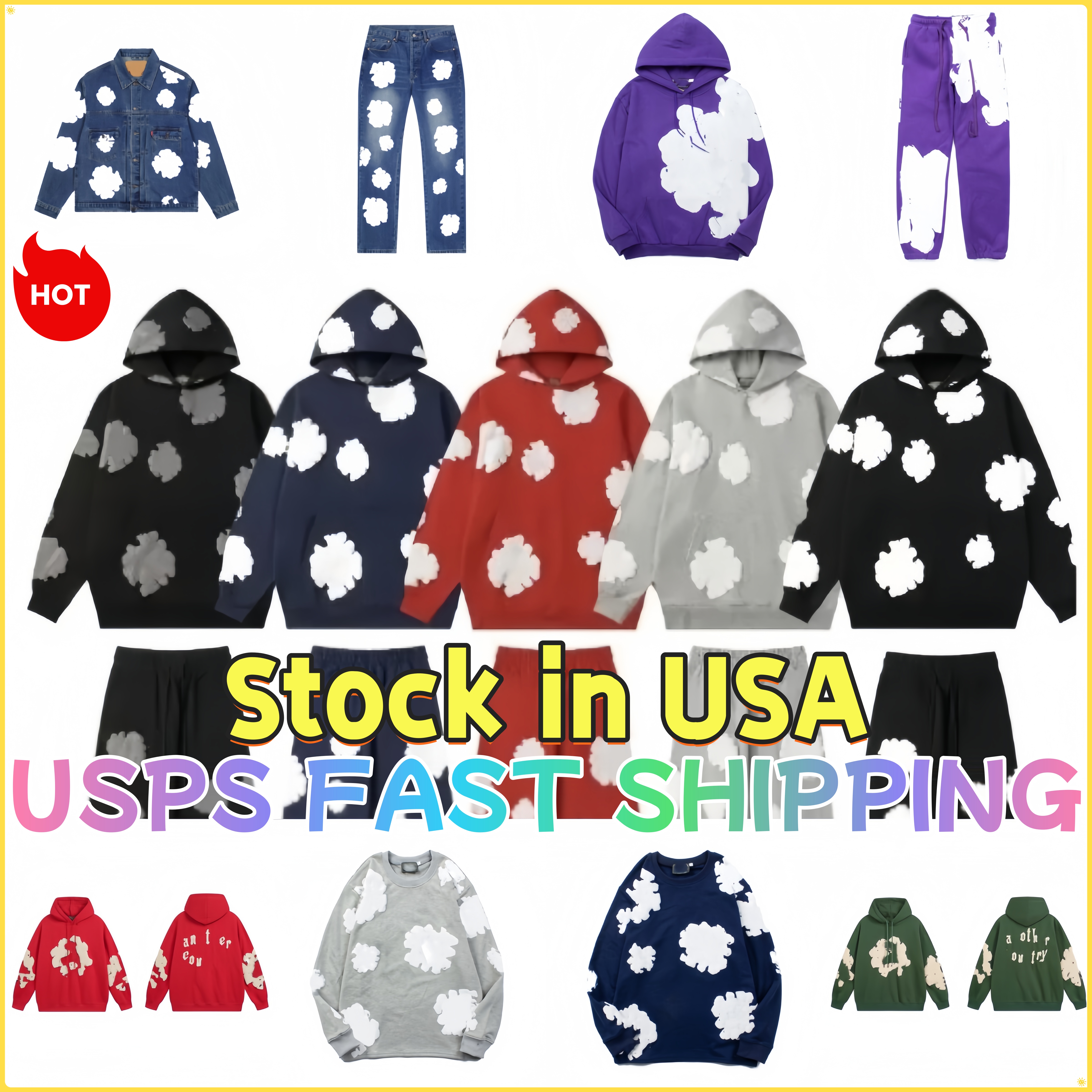 Denim hoodie Mens Denim hoodies sweatshirts pullover hooded Letter print designer for man and woman hip hop fashion sweatpants Pants Hoody Hooded Jogging suit s-xl