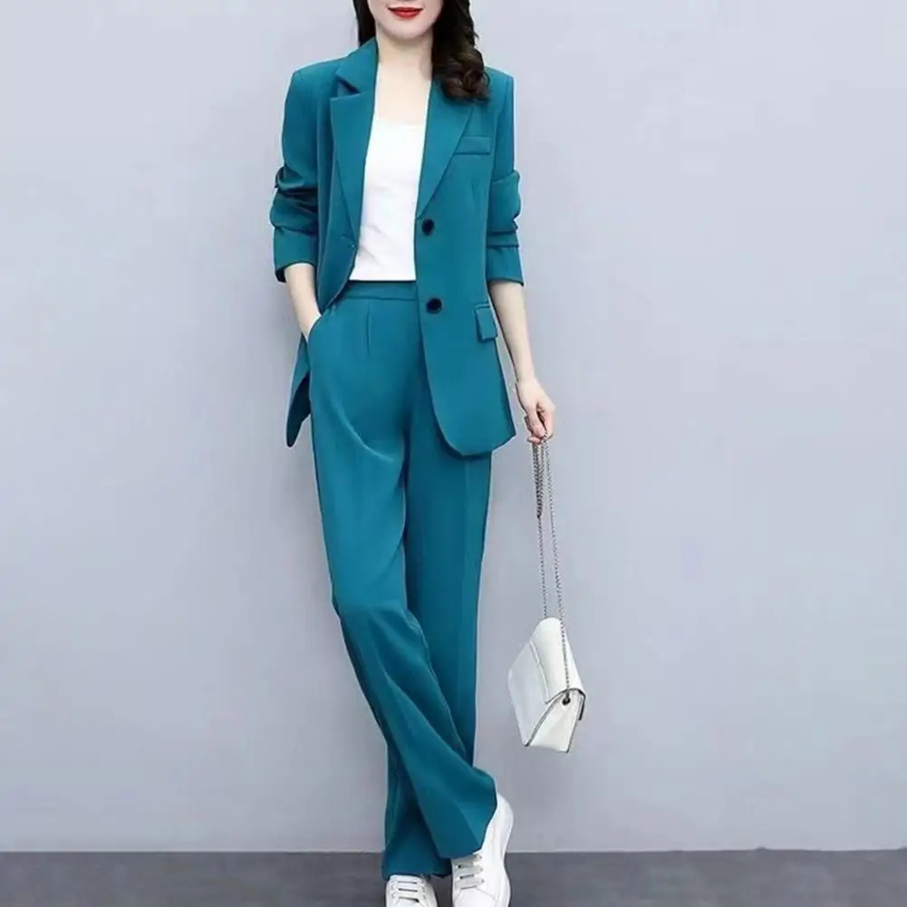 Women Thin Jacket Casual Pants Formal Two piece Set Office Lady Business Cardigan Coat Pants Suit Commute Clothes 250825