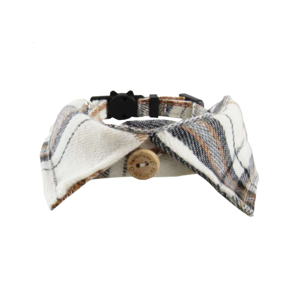 Lanjia- New British Plaid Bow Pet Bell Patch Buckle Cat Collar 90F25