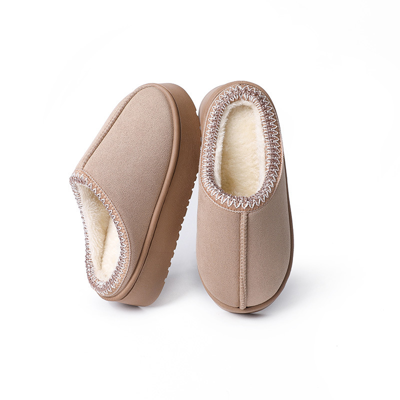 2025 autumn and winter new style warm thick soled velvet slippers for women's home soft soled comfortable slippers off-white black brown free shi