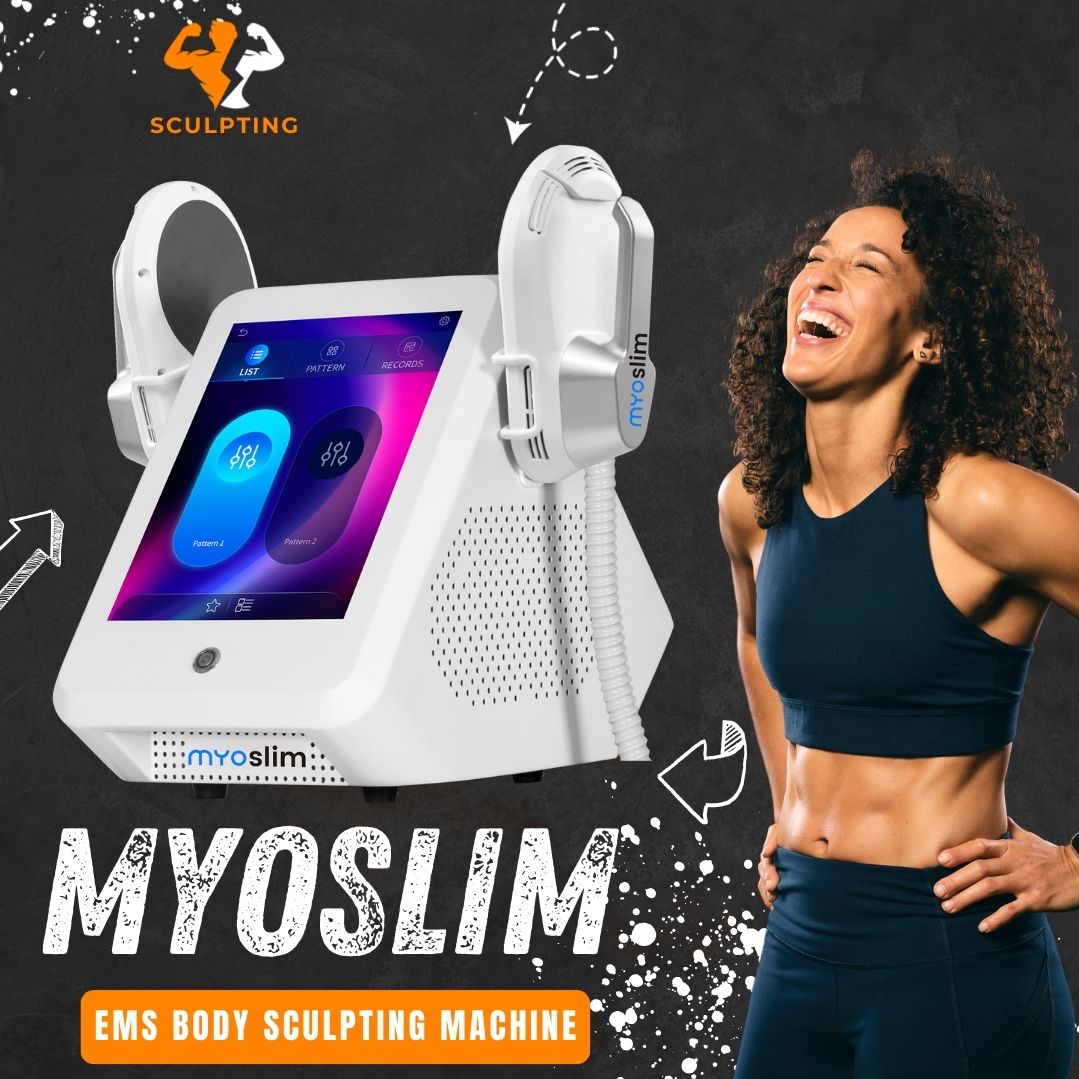 EMS Body Muscle Stimulator Machine Myoslim Professional Slimming Equipment For Fitness Beauty Salon Fat Reduction Build Abs Tighten Skin Muscle Toning
