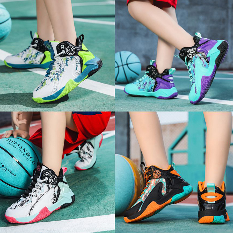 Hot Sale Kids Basketball Shoes Boys Sneakers Non-slip Child Trainesr Basketball Shoes Umshop Outdoor Children Youth Sport Shoes Size 31 - 40 U0583