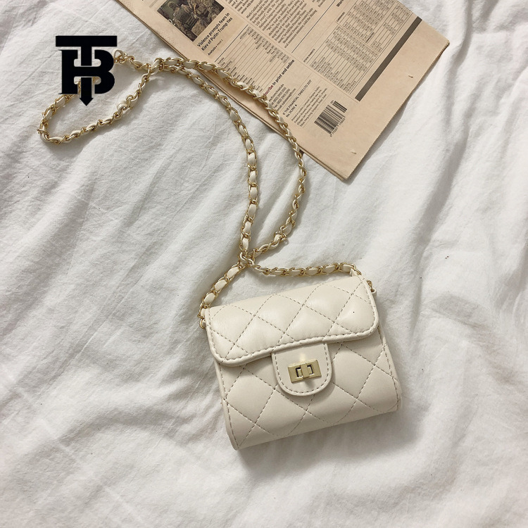 TB BHULAMTE Designer Lock Buckle Diamond Grid Casual Shoulder Bag Luxurious Fashion Chanel Style Mini Handbag Chain Crossbody Phone Bag