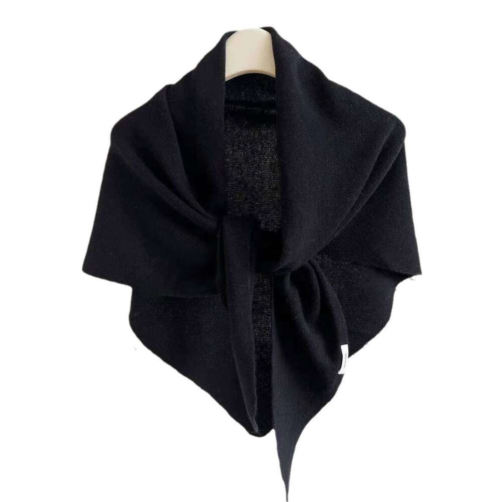 casquette beanie cap 2024 New Wool Blend Triangle Shawl for Women, Autumn and Winter Angora Red Warm Knitted Large Scarf