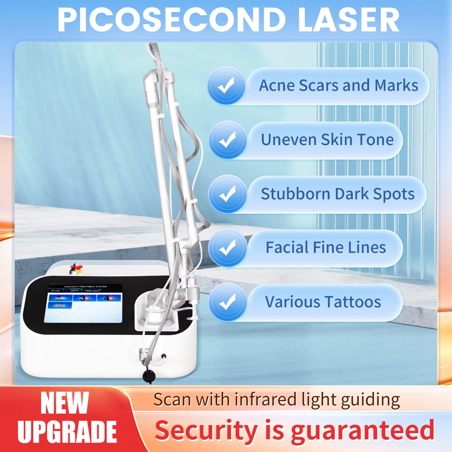 Newest Photoacoustic White Scar Removal Skin Repair Face lifting Stretch Mark Removal Beauty Fractional co2 Laser Vaginal repair Machine