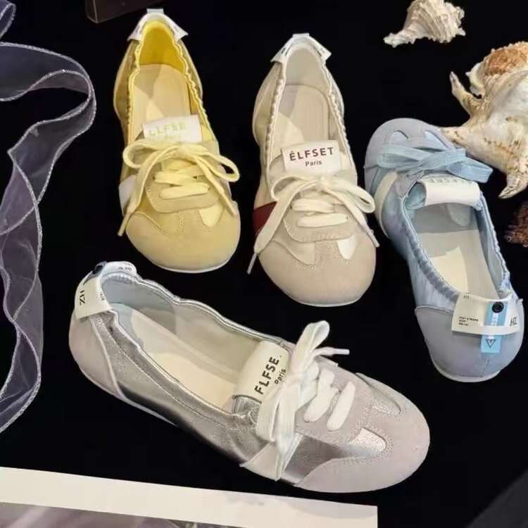 2025 New Casual Ballet Flats Summer Sneakers White Little Chanel Style Minmin German Training Shoes for Women