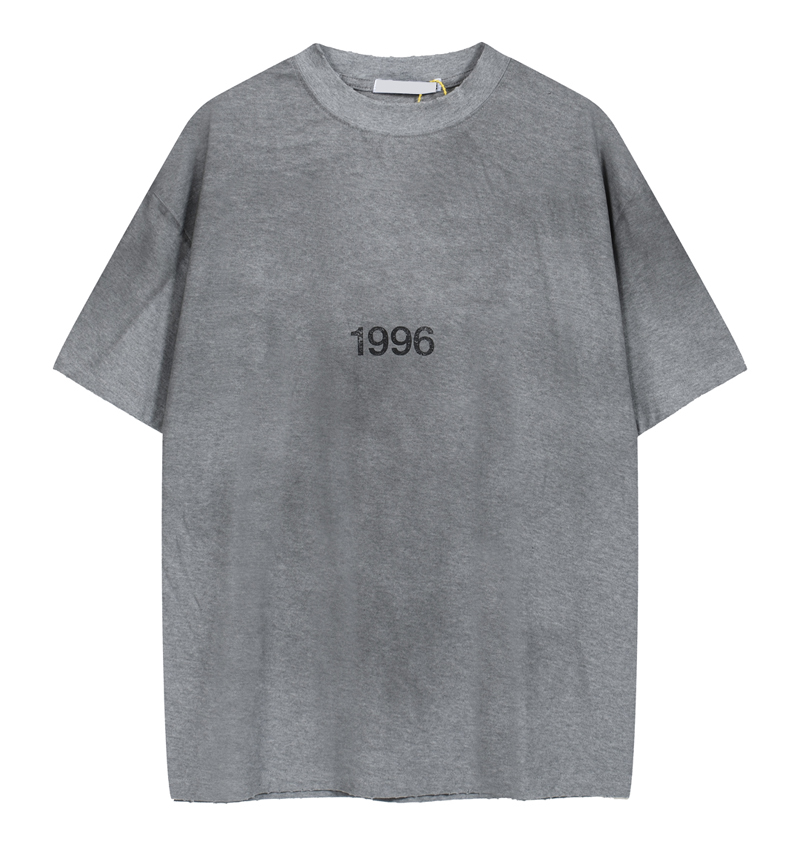 24ss Europe Style Letter Print Washed Vintage Tee Distressed T shirt Spring Summer Casual Fashion Oversize Men Women Graphic Tops Heavy Made