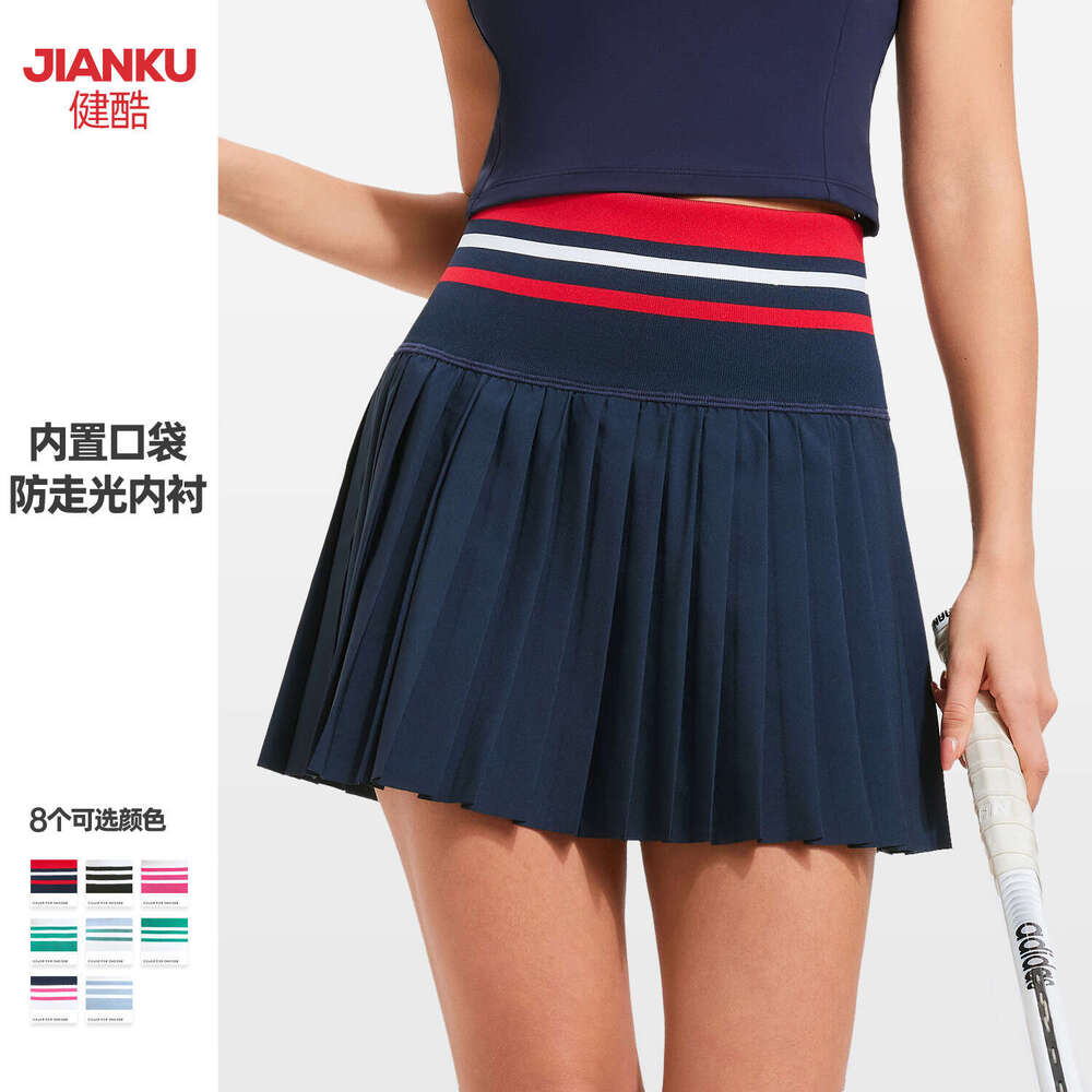 New Golf Tennis for Women with Pockets, Anti-Exposure Badminton Fitness Skirt, Outdoor Running Sports Short Skirt fb