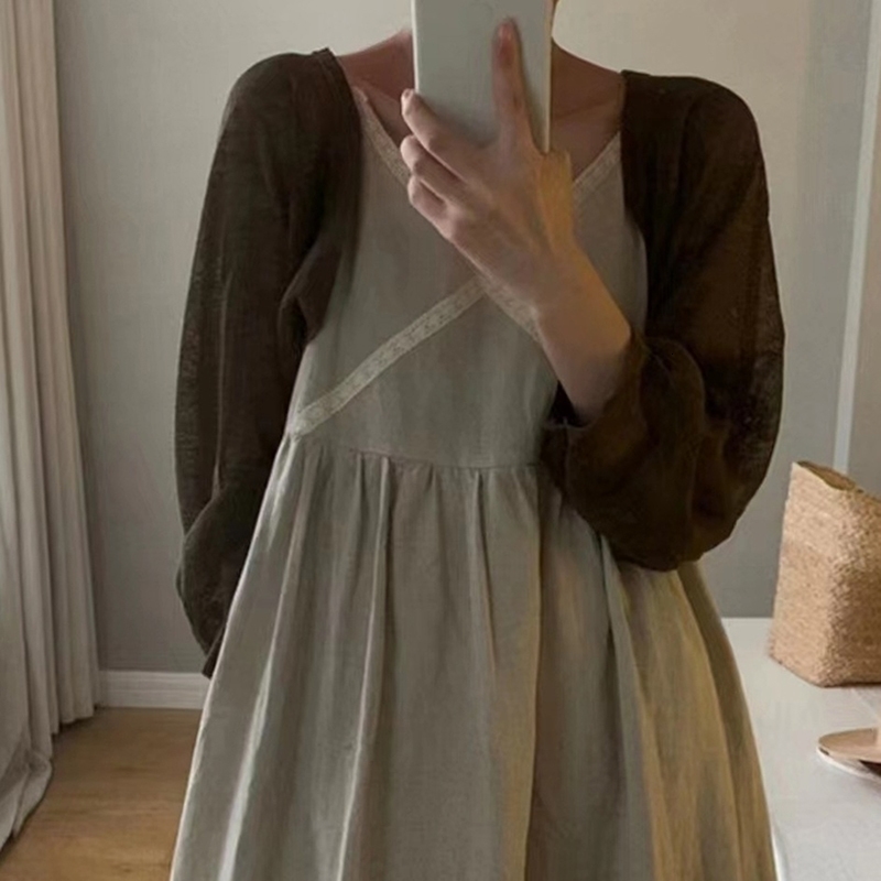 Fashion Thin Solid Color Ice Silk Sunscreen Cardigan Clothing For Women Girls Casual Summer Long Sleeve Short Coat y250823