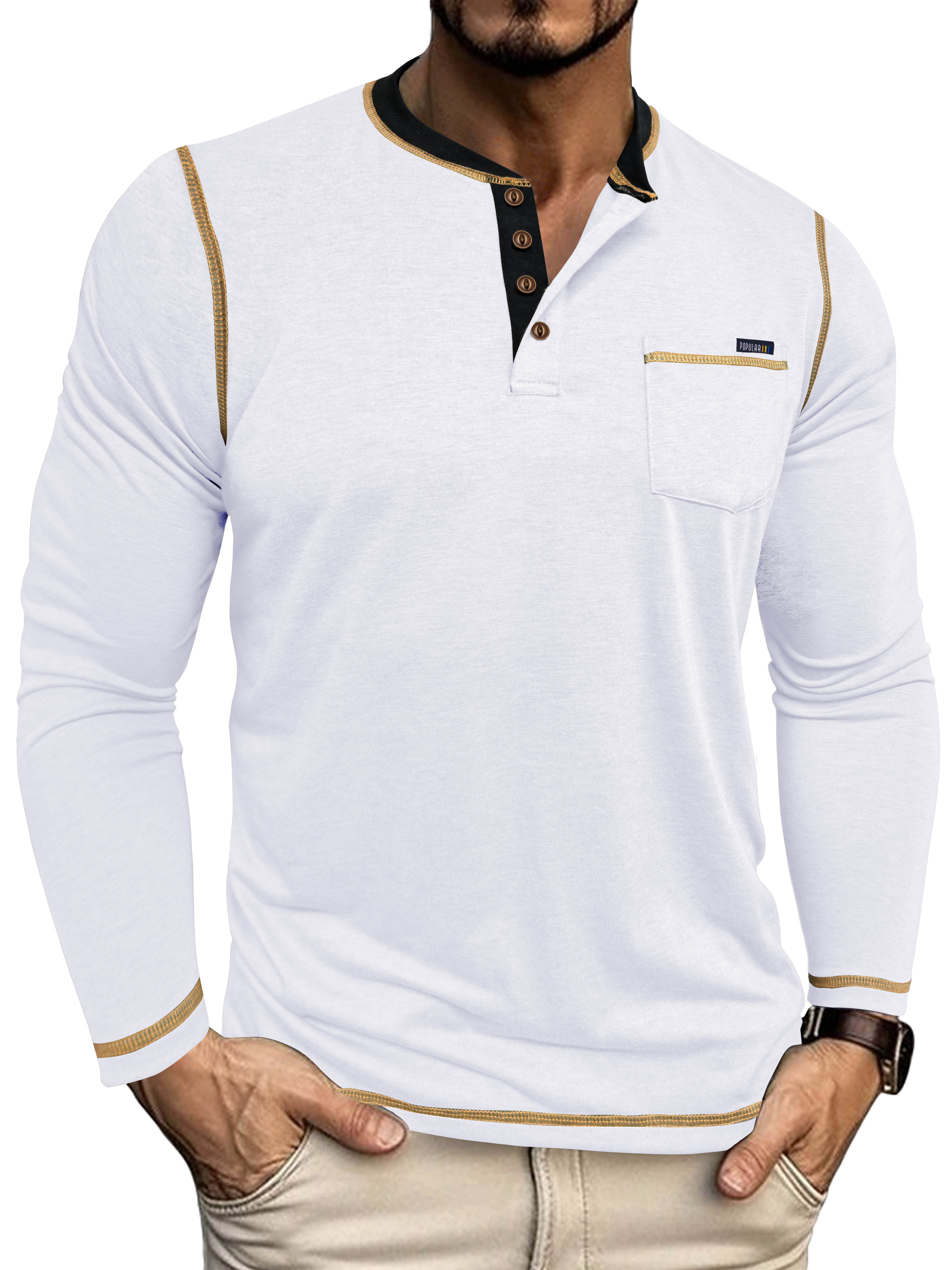 Breathable White Men's Golf Shirts Stylish Design, Moisture-Wicking Technology