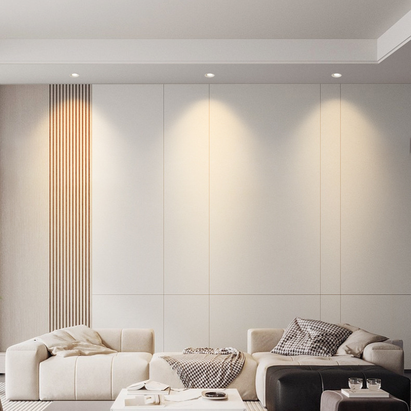 Arc-shaped eye-protecting spotlights, small hill embedded living room downlights, no main light, anti-glare wall-washing lights, full spectrum 40