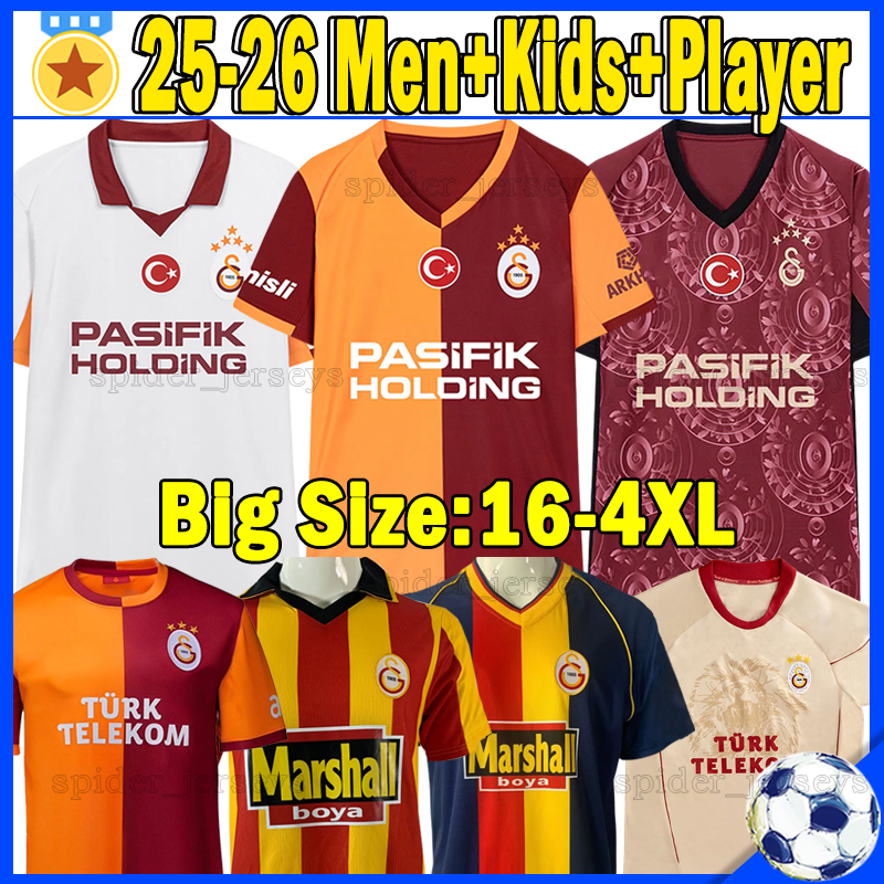 XXXL 4XL 25 26 Galatasaray OSIMHEN Soccer Jerseys 2025 2026 BARIS YUNUS MORATA Retro 1996 99 2010 13 Football Shirts SALLAI SANCHEZ ABDULKERIM Men Uniforms Kids Kits