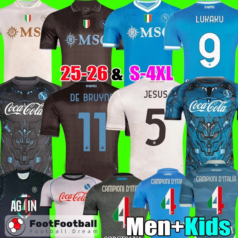 Maglia SSC25 26 Napoli Cyborg Training Soccer Jerseys 2025 2026 Naples HALLOWEEN Home Away Fans Player Football Shirt Kit tops Men kids DE BRUYNE Neres McTominay