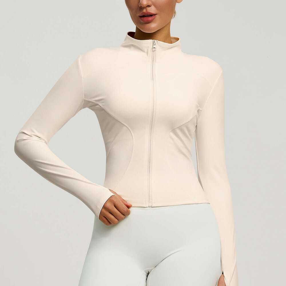 Slimming Zipper Sports Jacket Women Long Sleeve Tight-fitting Running Fitness Yoga Clothing Top ab