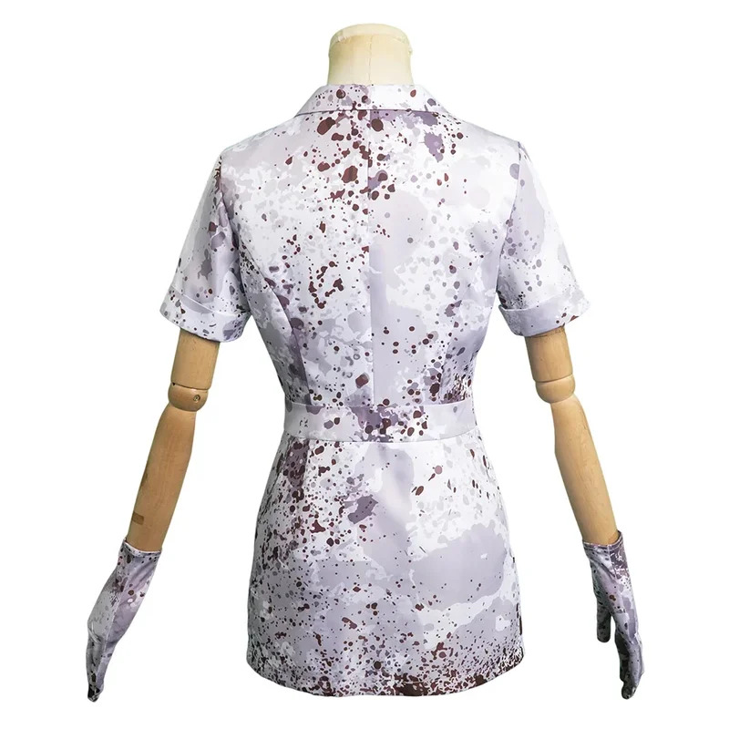 Silent Cos Hill Bubble Head Nurse Cosplay Costume Women Uniform Dress Hat Outfits Fancy Halloween Carnival Party Role Play Suit