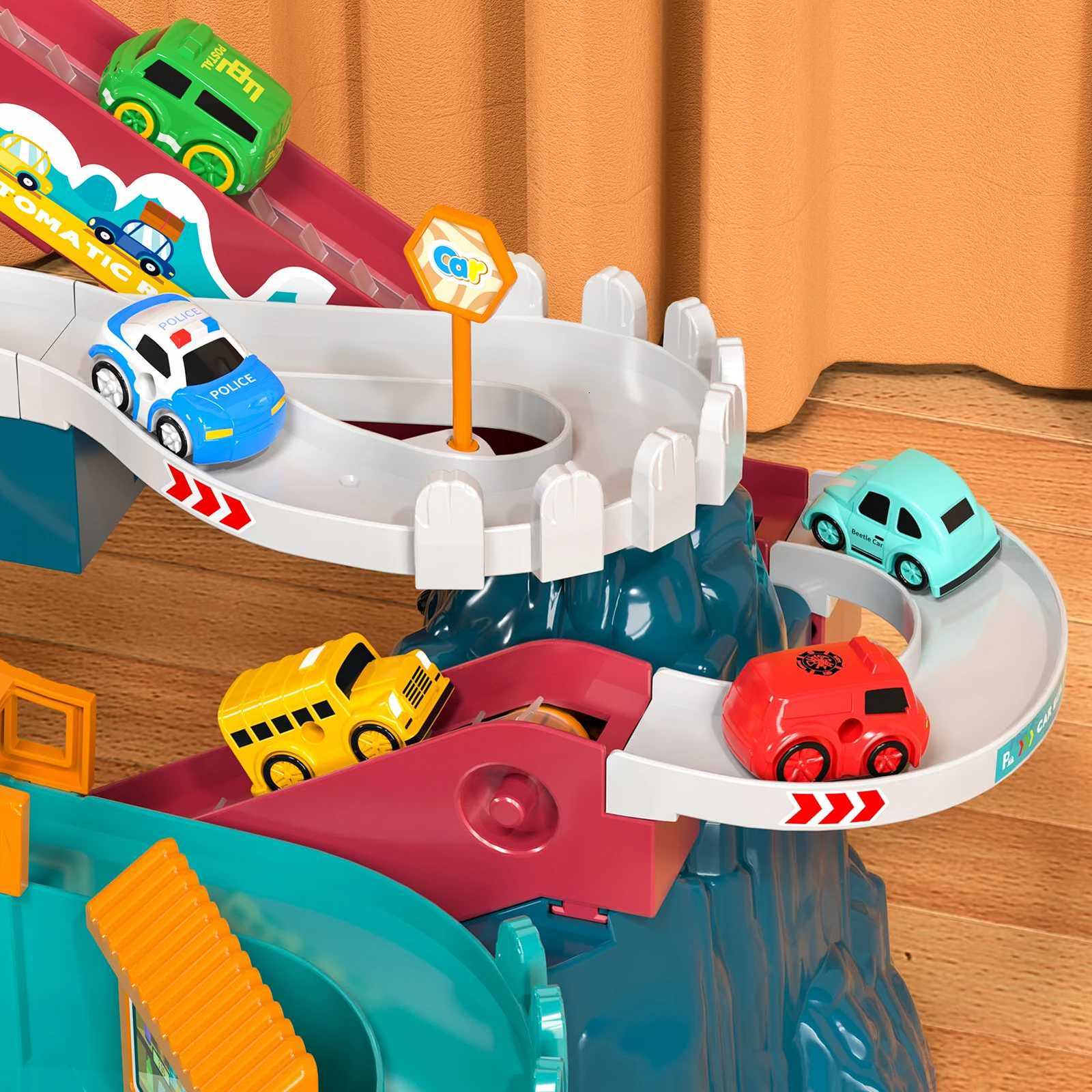 Boys Dinosaur Race Track Playset Dinosaur Rolling Hill Car Track Ramp Track Toys Mountain Track Mini For Kids Y250825