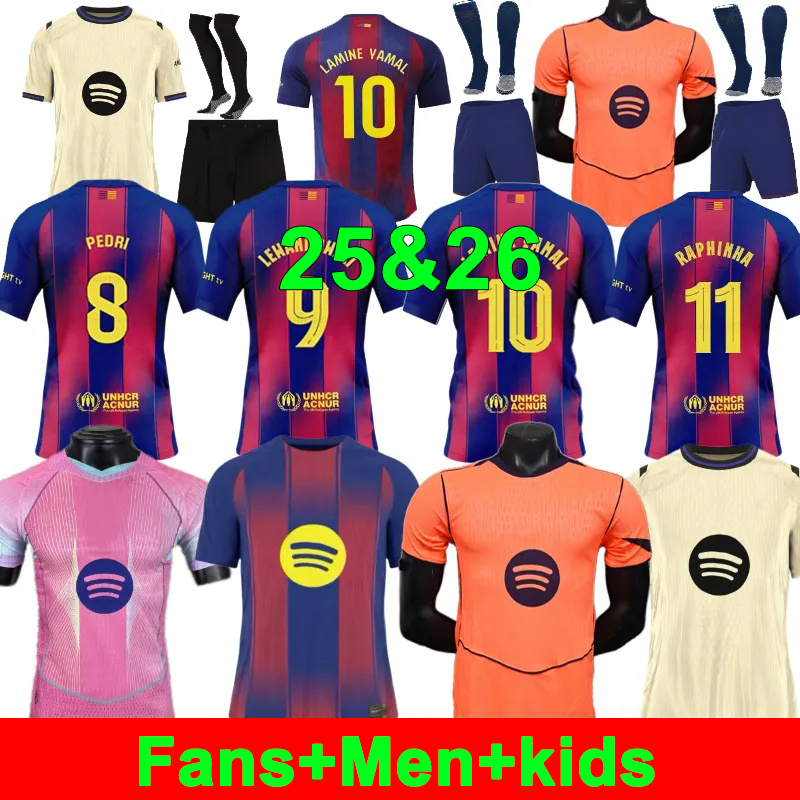 25 26 Soccer jerseys LAMINE YAMAL Rashford LEWANDOWSKI barcelone PEDRI GAVI FERRAN RAPHINHA 2025 2026 F. DE JONG Camisetas barcalona football shirt men kids set kit