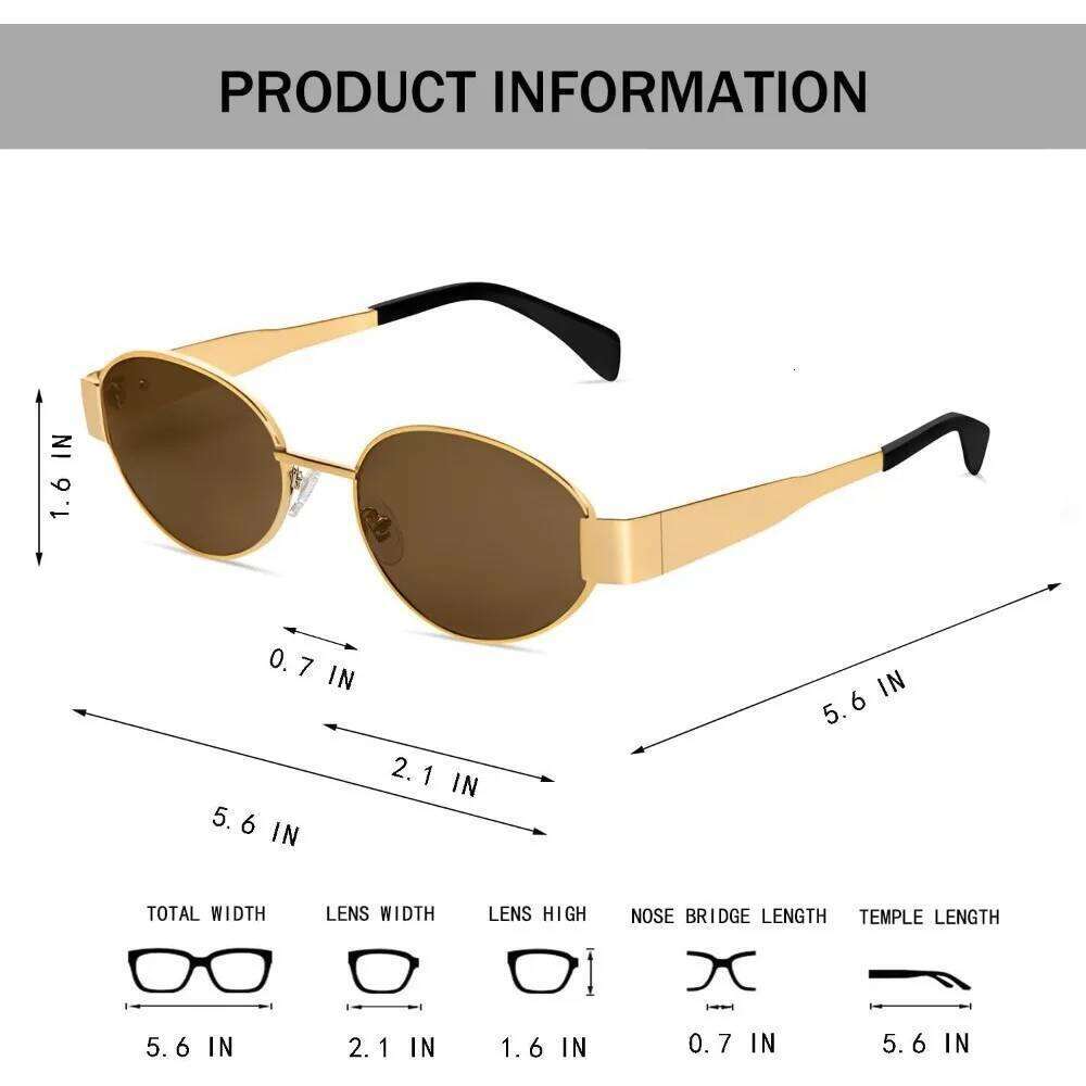 Sunglasses Retro Oval Designer Sun glasses for Women Men Trendy Glasses Classic Shades Protection
