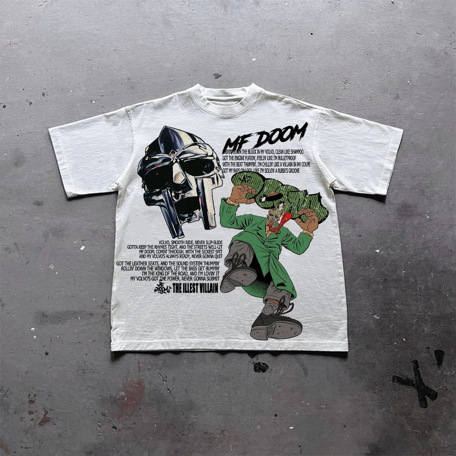 Vintage Illest Villain Mf Doom Pattern Printed Cotton Tshirt Unlocks Unique Outfit Beloved by Fashionists graphic t shirts 250906