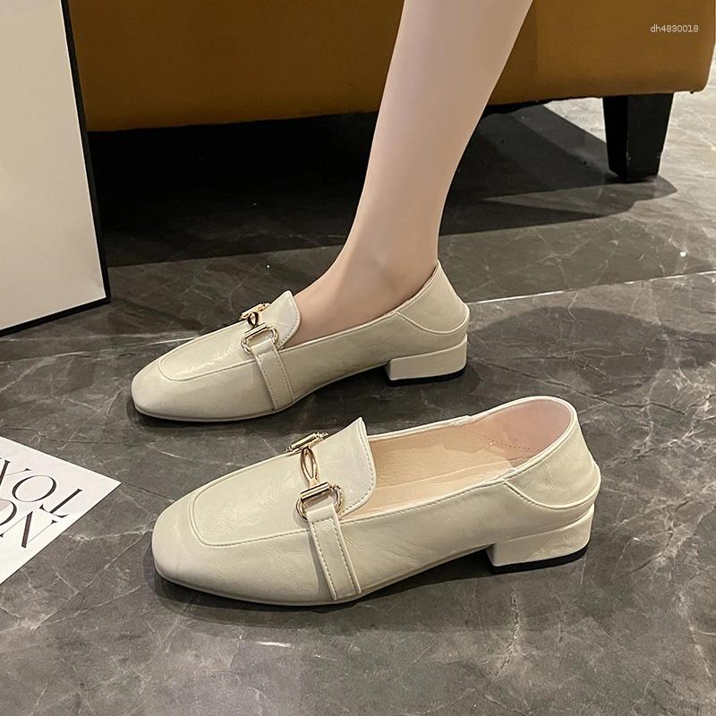 Dress Shoes Black Women's Loafers Spring/autumn Round Toe Fashion Leather Single Casual And Comfortable Office For Women2025