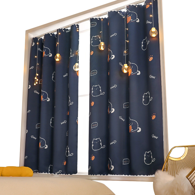 YL-37003 digital printed fabric shower curtain waterproof thick bathroom hook partition curtain
