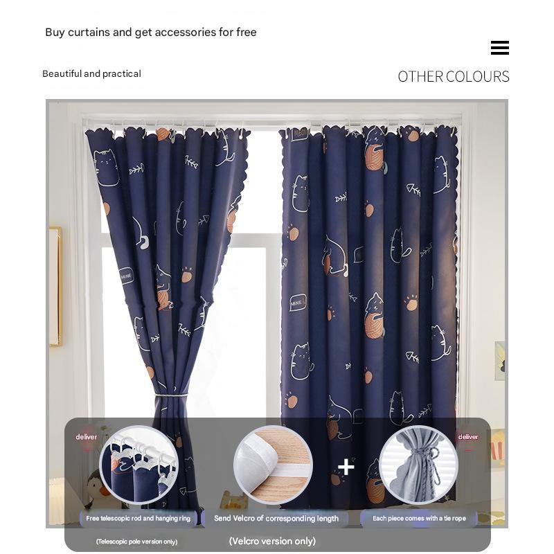 YL-37003 digital printed fabric shower curtain waterproof thick bathroom hook partition curtain
