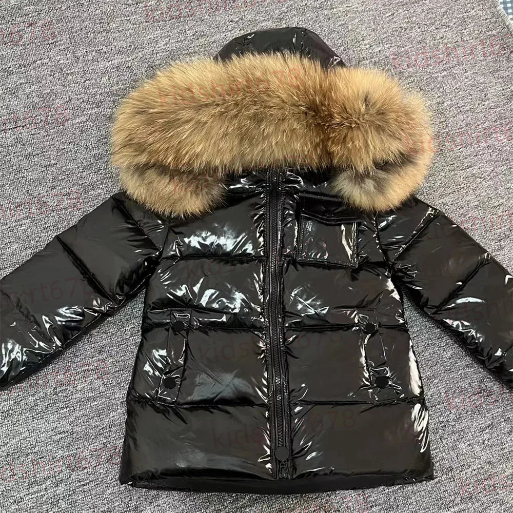 M Designer style children's down jacket hooded design baby jacket slim fit embroidered badge girl and boy jacket new dhgate down jacket