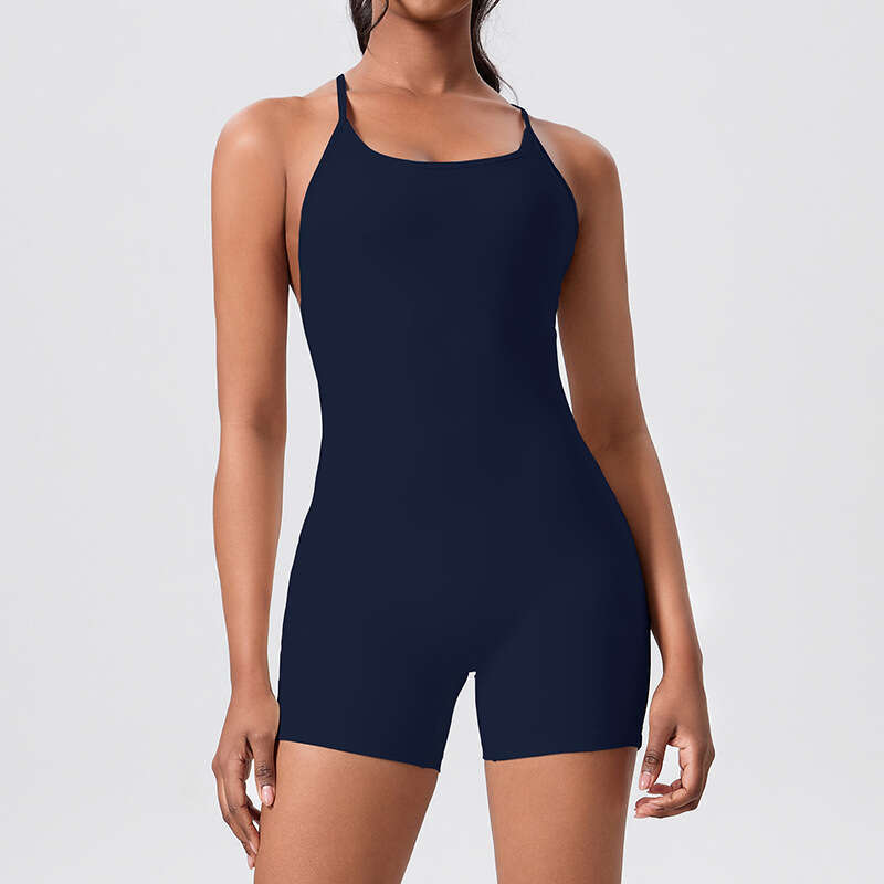 New Cross Back Slim Fit Jumpsuit Sports Casual Hip Lift One-Piece Yoga Suit b1