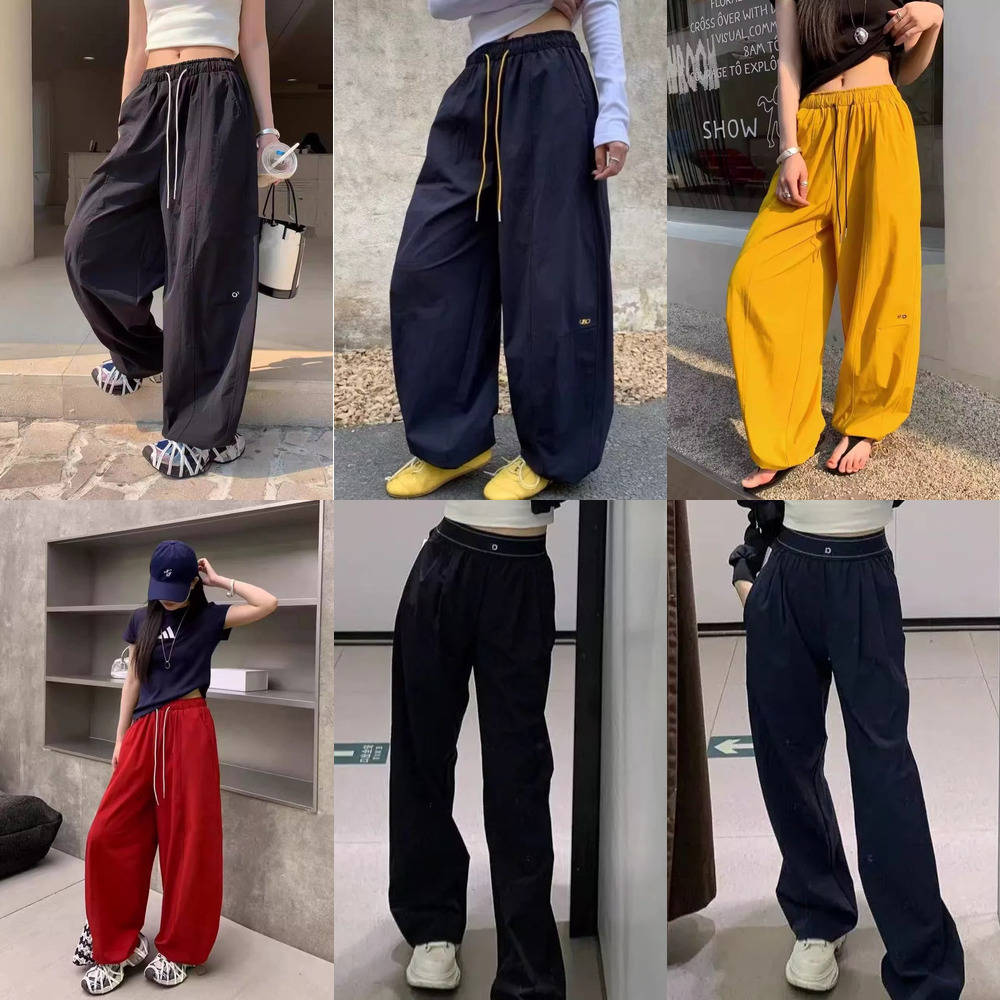 Designer Womens Yoga Pants Letter Print Summer Sports Wide Leg Woven Trousers Quick Drying Elastic Knit High Waiste Joggers Men Women44