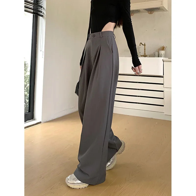 Of The Season Womens Casual Straight Leg Trousers High Waist Slimming Loose Fit Suit Pants Comfortable Fashionable Z260314