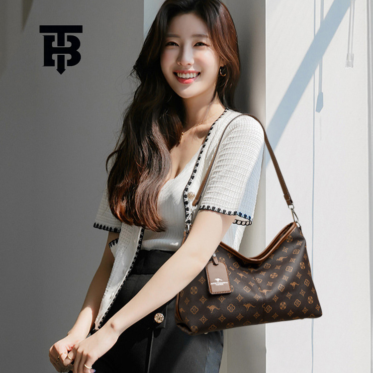 TB BHULAMTE Designer Luxury Retro Women's Old Flower Handbag Fashion Soft Leather Business Single Shoulder Crossbody Bag Free Shipping Large Capa