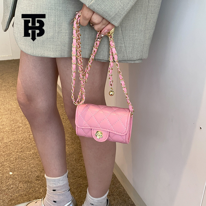 TB BHULAMTE Free bag Shipping Designer Luxury Underarm Small Fragrance Korean Version Fashionable Mini Chain Diamond Grid Shoulder Bag