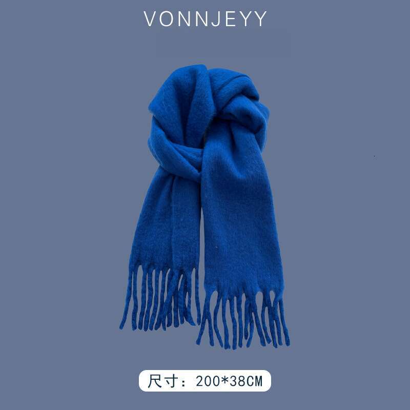 casquette beanie cap Klein Blue New Style Atmosphere Scarf Women Winter Shawl Thickened Warm Trendy Versatile Neck Warmer for Men Christmas