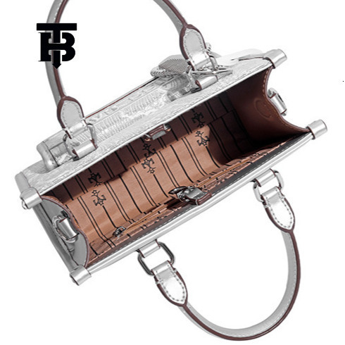 TB BHULAMTE Embroidered Handbag - Large Capacity Floral Shoulder Bag in Silver Z260124