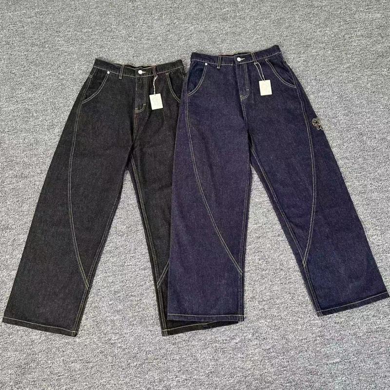 Men's Jeans Classic Black Men Women Couples Loose Casual Straight-leg Pants Autumn Simple Letter Print Denim Trousers