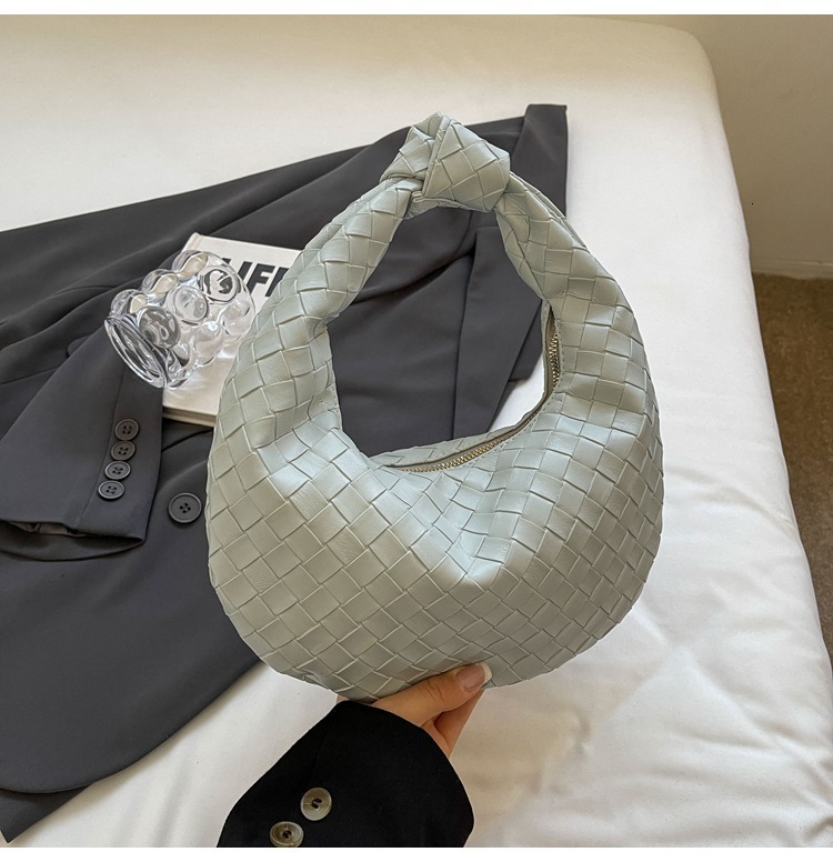 Luxury Brand Designer Bag Foreign Trade Trendy Textured Woven Handbag For Women 2024 Summer New Versatile Commuter Solid Color Underarm Bag Shoulder B