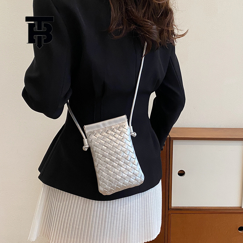 TB BHULAMTE Women's Vertical Woven Phone Bag Free Shipping Designer Luxury New Mini Handbag Fashion High End Portable Shoulder Cross Bag