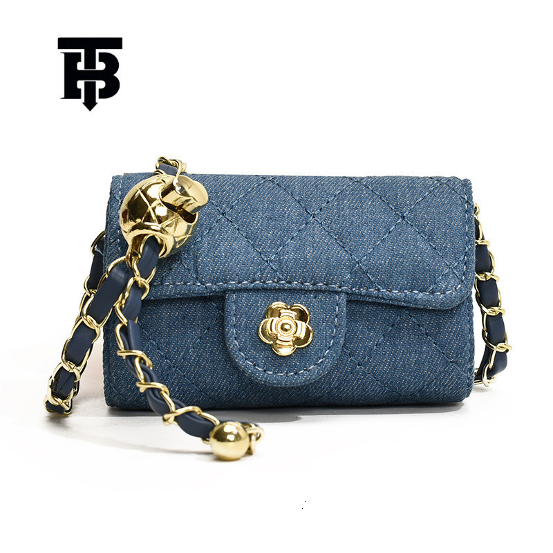 TB BHULAMTE Free bag Shipping Designer Luxury Underarm Small Fragrance Korean Version Fashionable Mini Chain Diamond Grid Shoulder Bag