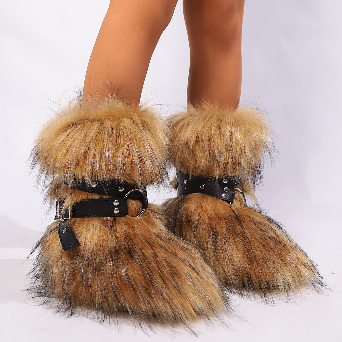 2025 new hot free shipping designer boots for mens womens snow boots pink black brown grey New fashionable and versatile plush fur snow boots