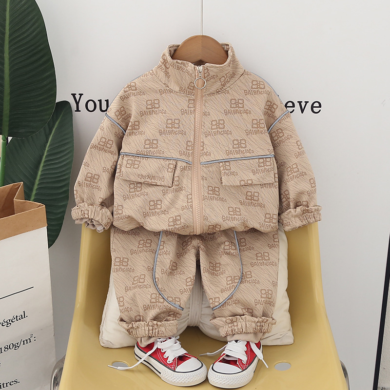 2025 New Boys Autumn Outfit Set Stylish Kids Spring Autumn Handsome Long Sleeve Two Piece Toddler Outer Wear Trendy Clothes