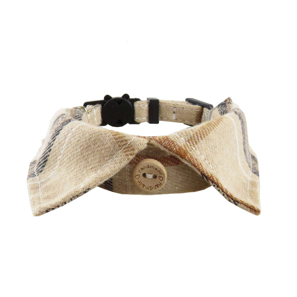 Lanjia- New British Plaid Bow Pet Bell Patch Buckle Cat Collar 90F25